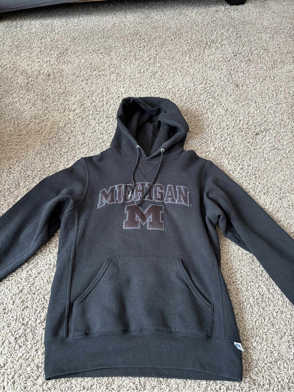 Russell Athletic Black Michigan Logo Pullover Hoodie